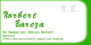 norbert barcza business card